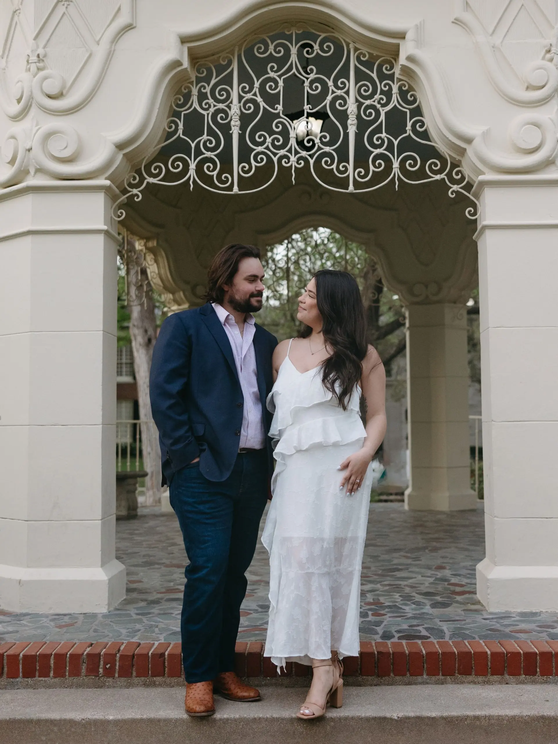 hannah and john under a gazebo